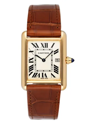 Cartier Tank Louis W1529756 18K Yellow Gold Mens Watch