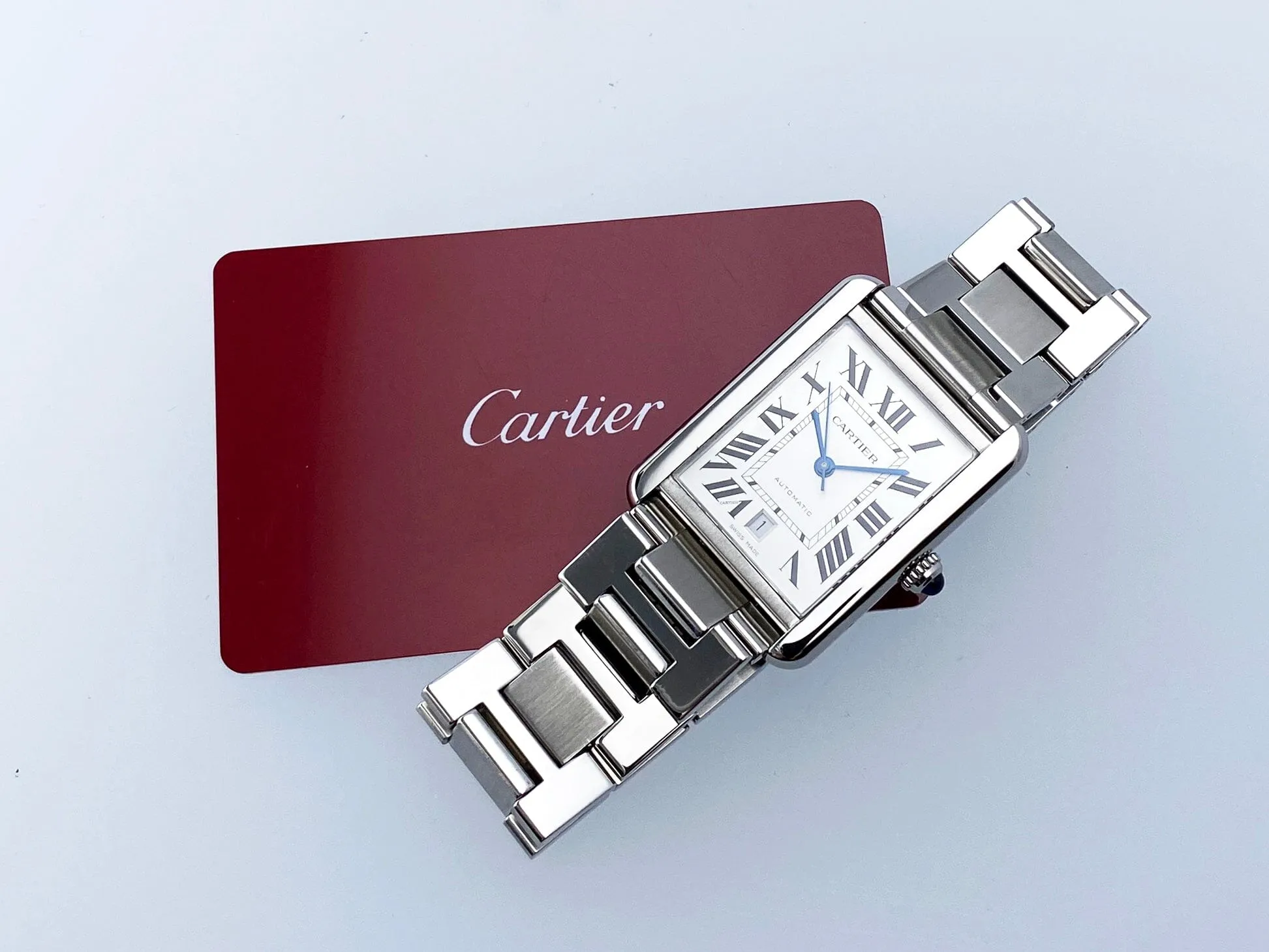 Cartier Tank Solo XL W5200028 Stainless Steel Mens Watch Box Papers