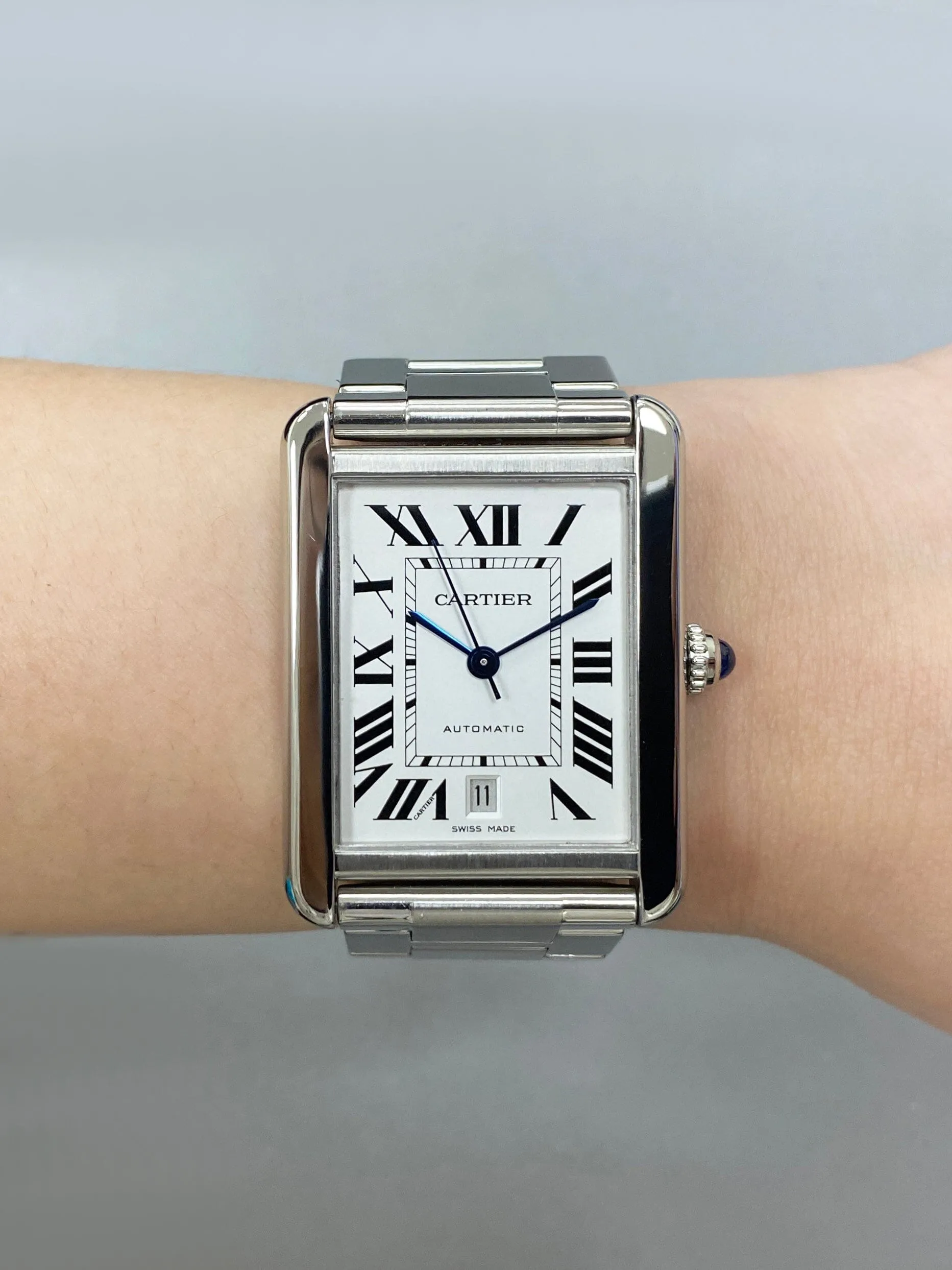 Cartier Tank Solo XL W5200028 Stainless Steel Mens Watch Box Papers