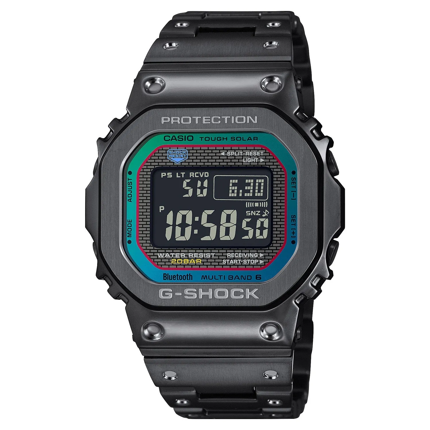 Casio G-Shock 5000 Full Metal Black Blue Green GMWB5000BPC-1