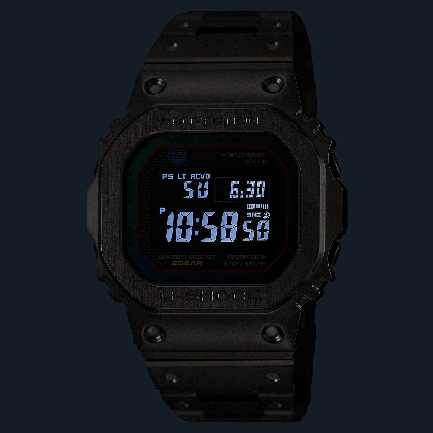 Casio G-Shock 5000 Full Metal Black Blue Green GMWB5000BPC-1