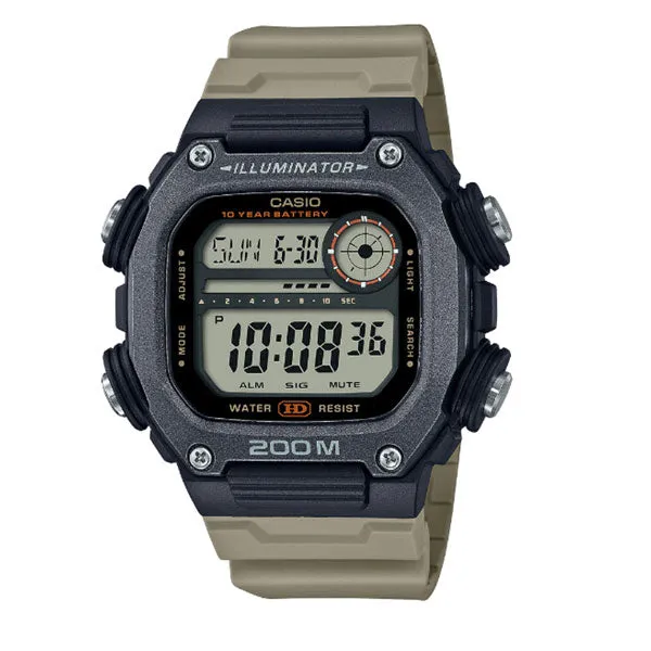 Casio Illuminator Grey Silicone Strap Grey Dial Quartz Watch for Gents - DW-291HX-5AVDF