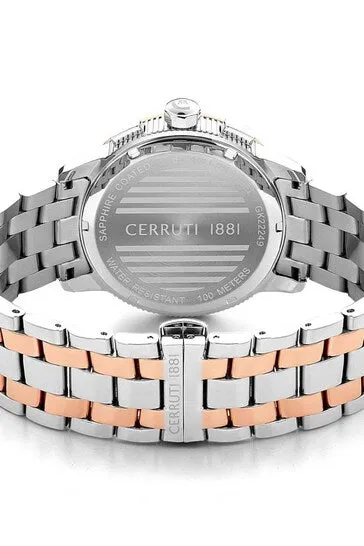 Cerruti 1881 Mucciano Gents Green Dial Silver Rose Gold Tone Watch