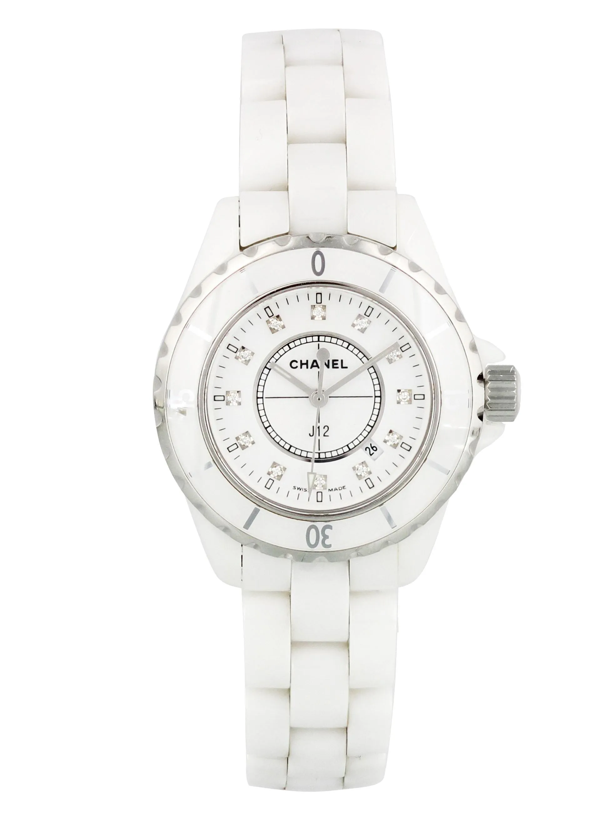 Chanel J12 H0968 Diamond Dial Ceramic Ladies Watch