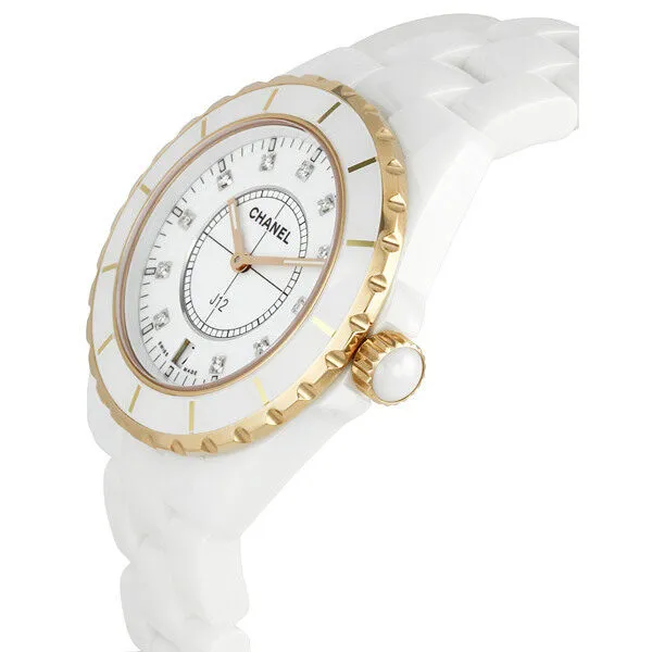 Chanel J12 White Ceramic Diamond Unisex Watch H2180