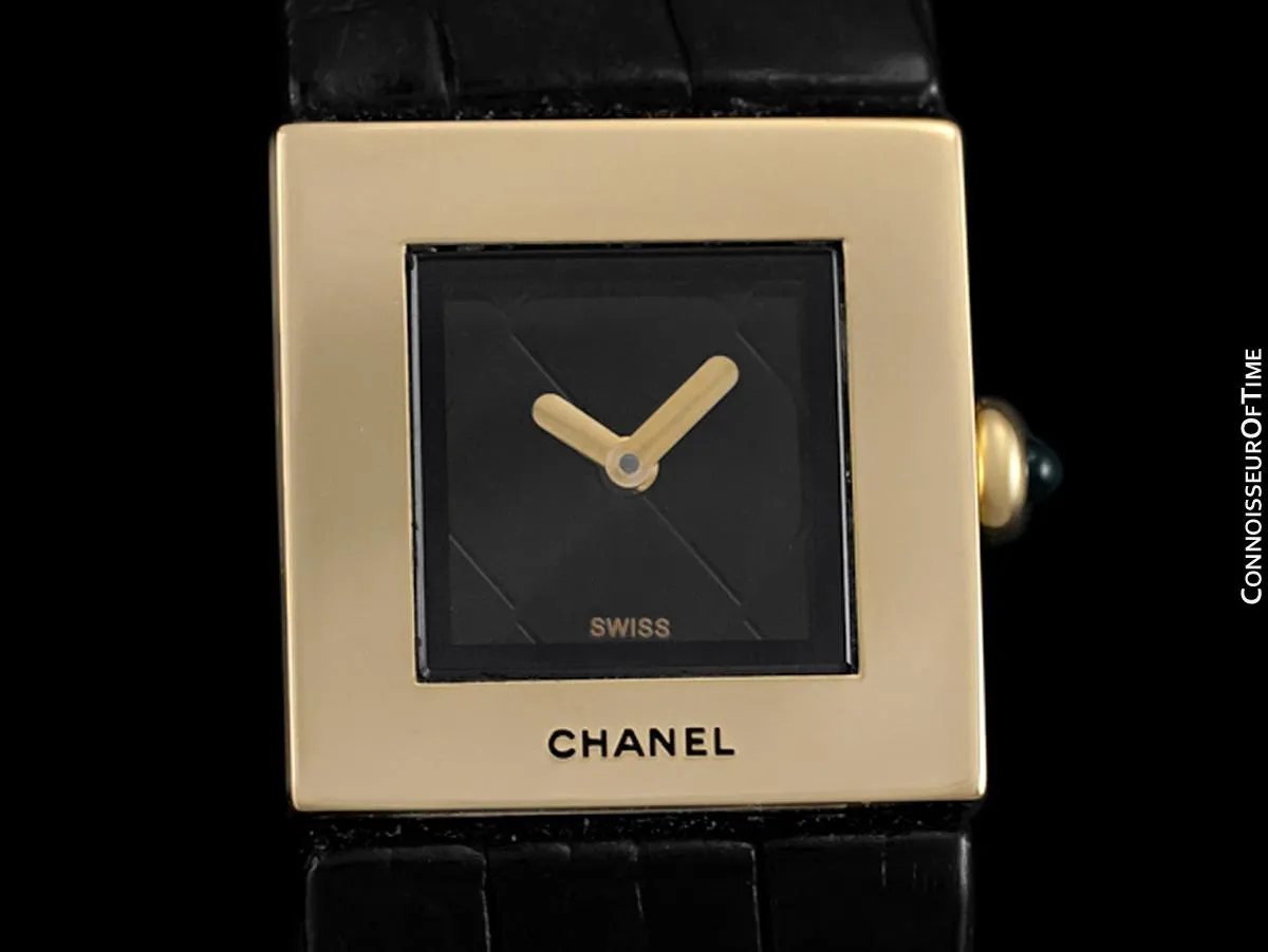 Chanel Matelasse Ladies Square Watch - 18K Gold