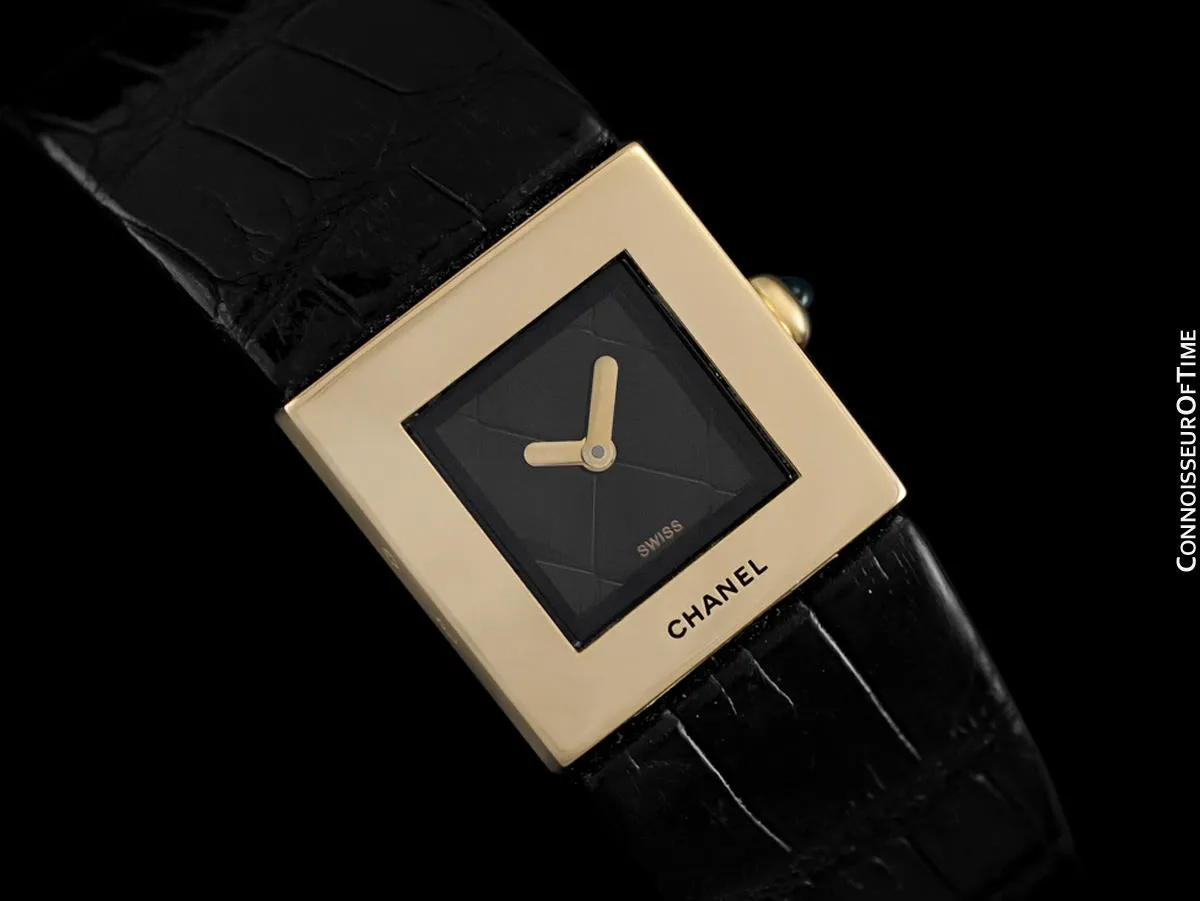 Chanel Matelasse Ladies Square Watch - 18K Gold