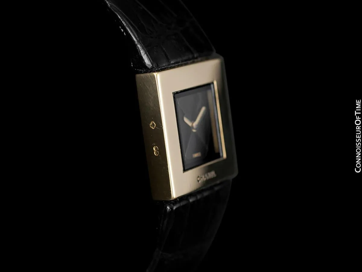 Chanel Matelasse Ladies Square Watch - 18K Gold