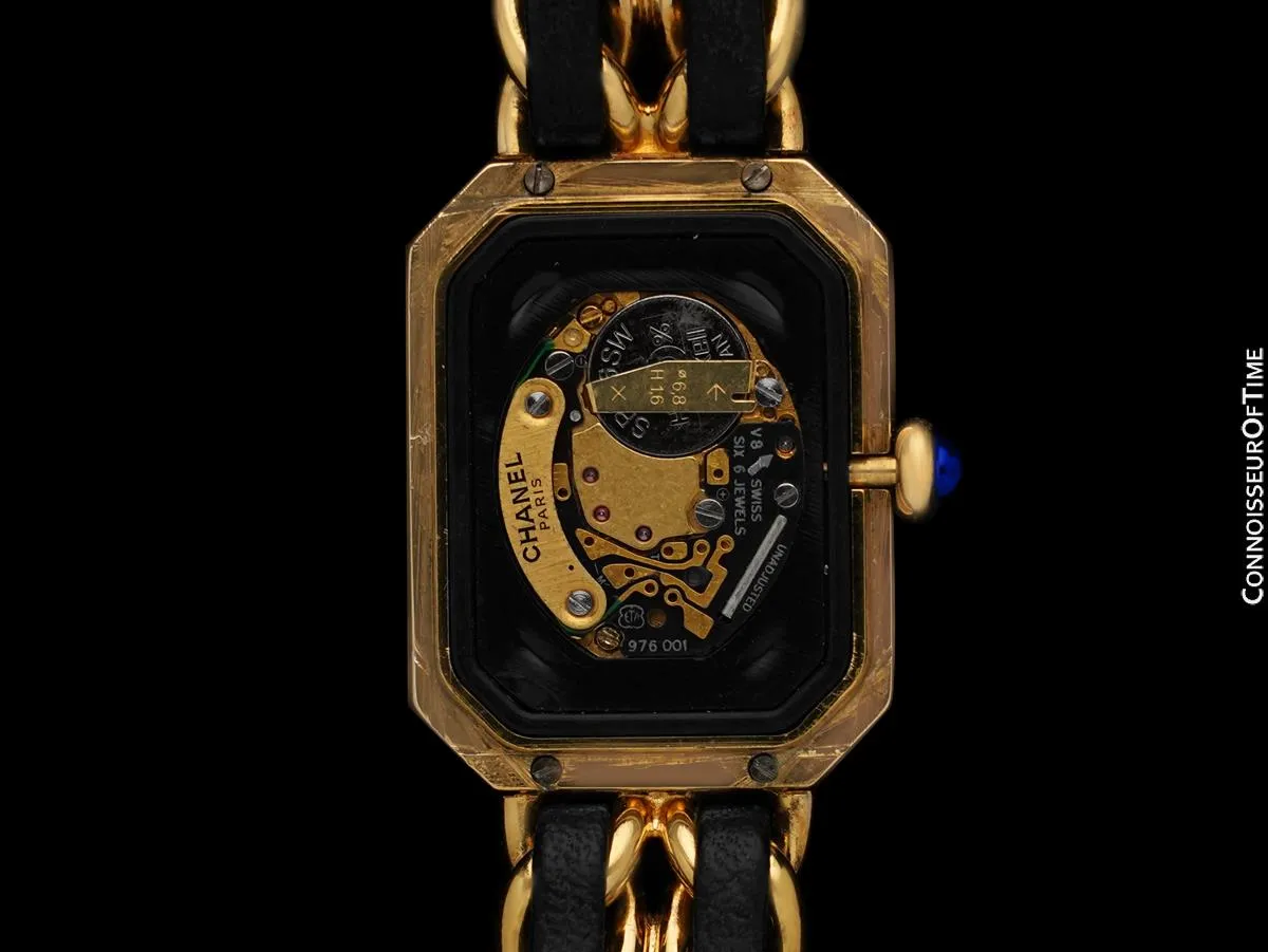Chanel Premiere Ladies Rectangular Watch with Bracelet - 18K Gold Plated & Stainless Steel