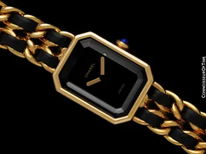 Chanel Premiere Ladies Rectangular Watch with Bracelet - 18K Gold Plated & Stainless Steel