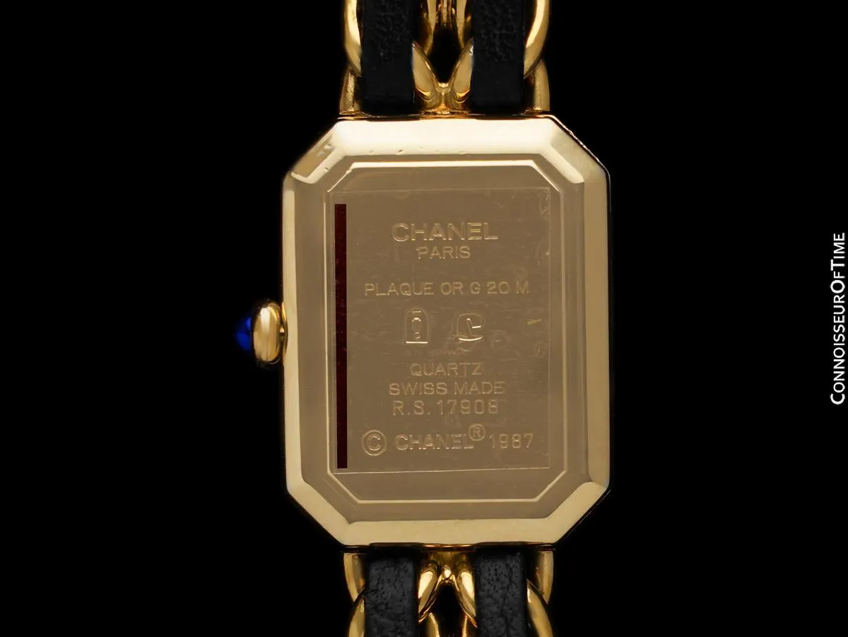 Chanel Premiere Ladies Rectangular Watch with Bracelet - 18K Gold Plated & Stainless Steel