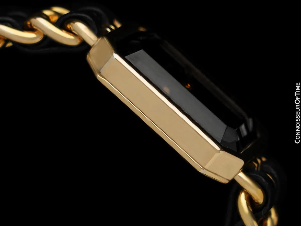 Chanel Premiere Ladies Rectangular Watch with Bracelet - 18K Gold Plated & Stainless Steel