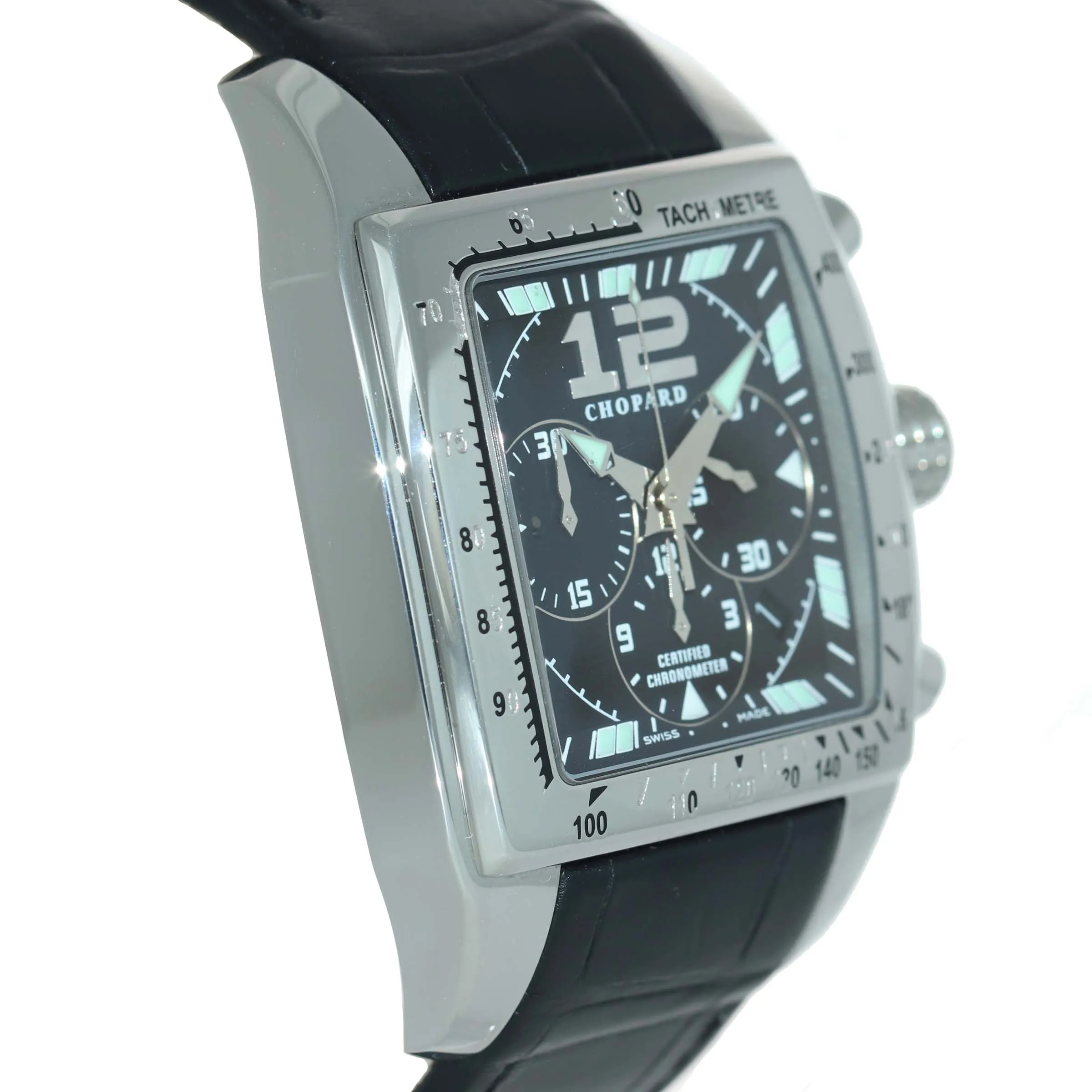 Chopard Tycoon Two O Ten Steel Chronograph Black Date 8961 46mm Watch