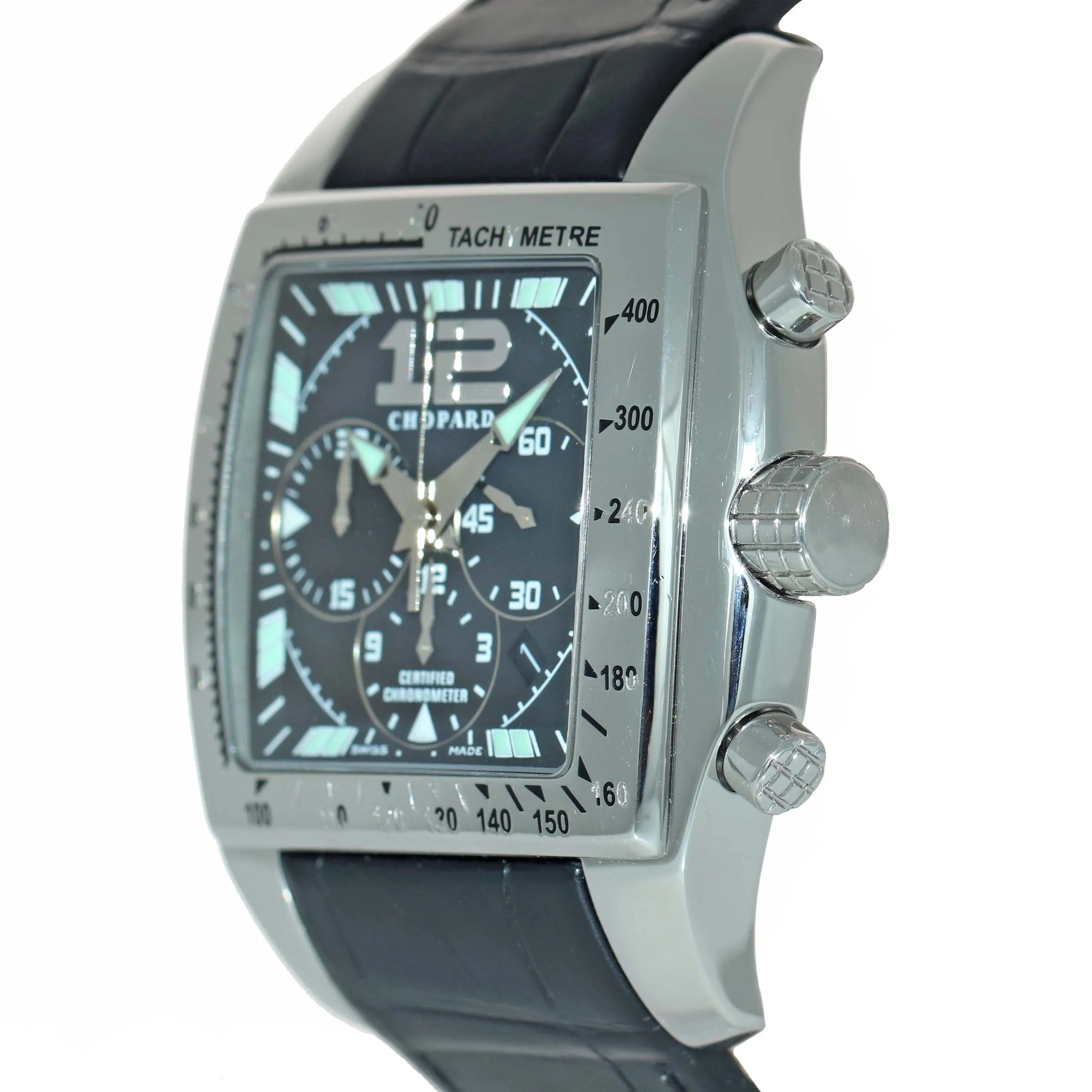 Chopard Tycoon Two O Ten Steel Chronograph Black Date 8961 46mm Watch