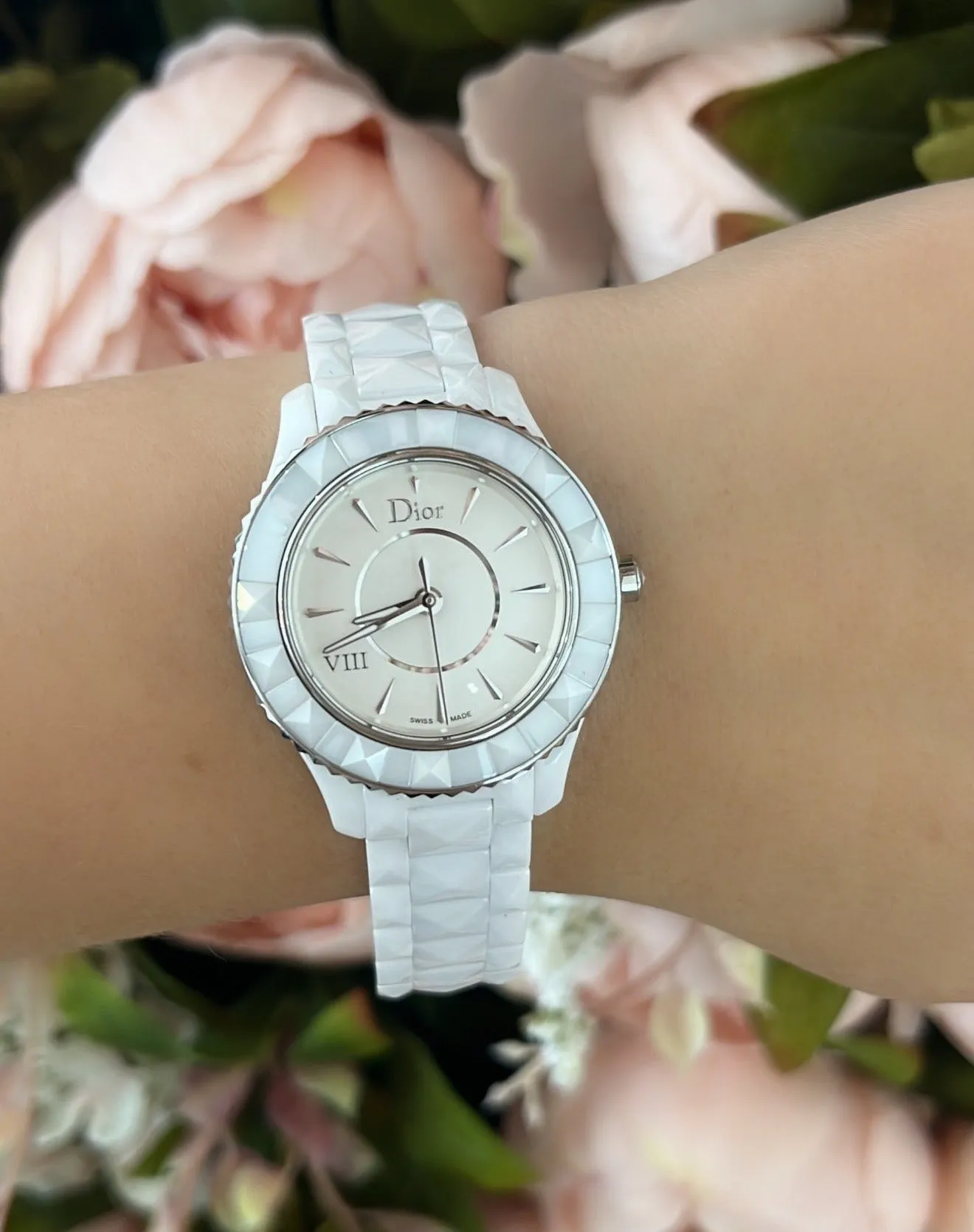 Christian Dior VIII CD1231E2C001 White Ceramic 33mm Ladies Watch