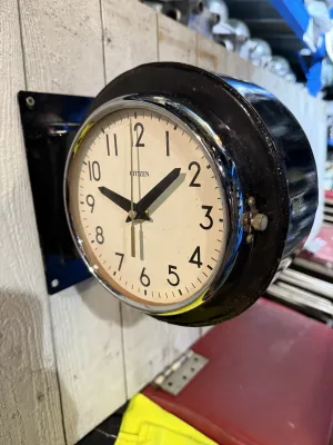 Citizen Maritime Double sided Vintage Wall Clock Black Marine Salvage