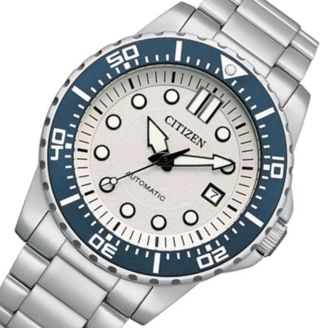 Citizen Mechanical NJ0171-81A White Dial Stainless Steel Mens Sports Watch