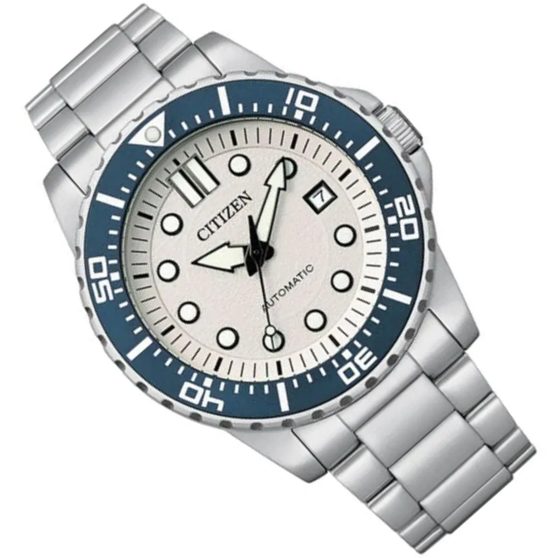 Citizen Mechanical NJ0171-81A White Dial Stainless Steel Mens Sports Watch
