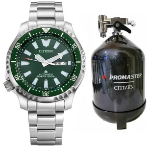 Citizen Promaster Marine Fugu NY0131-81X Green Dial Diving Watch with Tank Box