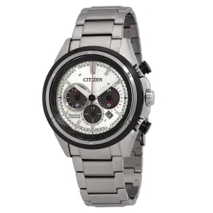 Citizen Silver Dial Eco-Drive Super Titanium Chronograph Watch CA4241-55A