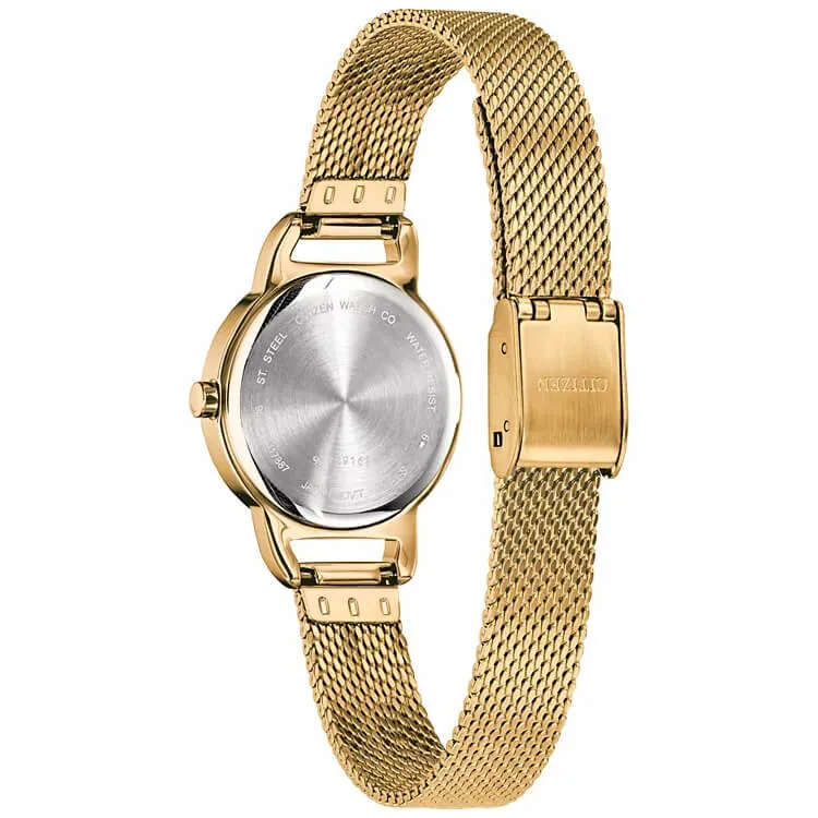 Citizen Women's Yellow Gold-Tone Stainless Steel Mesh Bracelet Quartz Watch EZ7002-54E