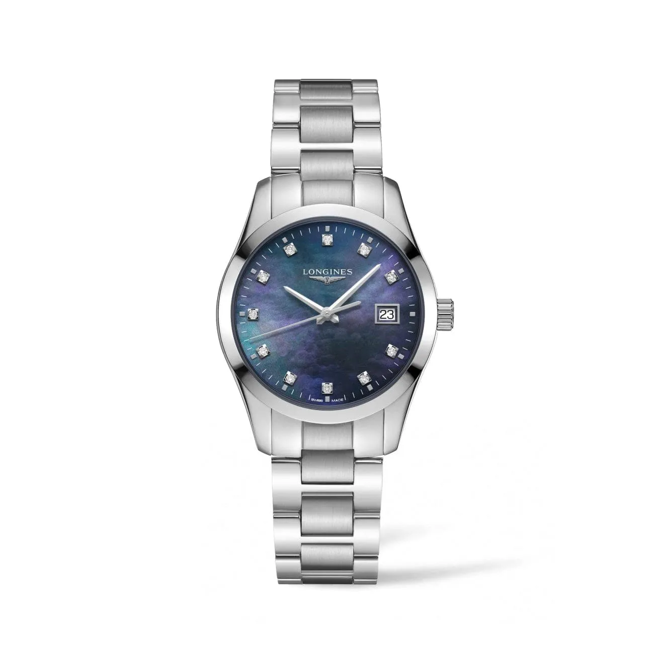 Conquest Classic 34MM Black Mother Of Pearl Stainless Steel