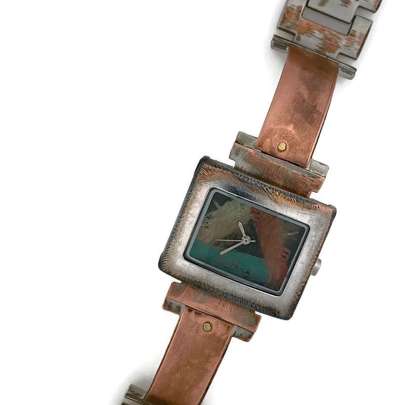 Copper Watch With Multi Color Dial
