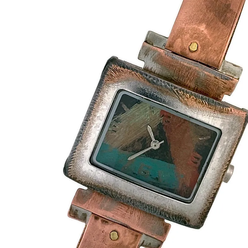 Copper Watch With Multi Color Dial