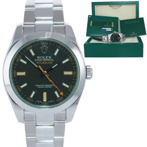Copy of 2014 PAPERS Rolex Milgauss 116400 Steel Green Black Anti-Magnetic Steel Watch