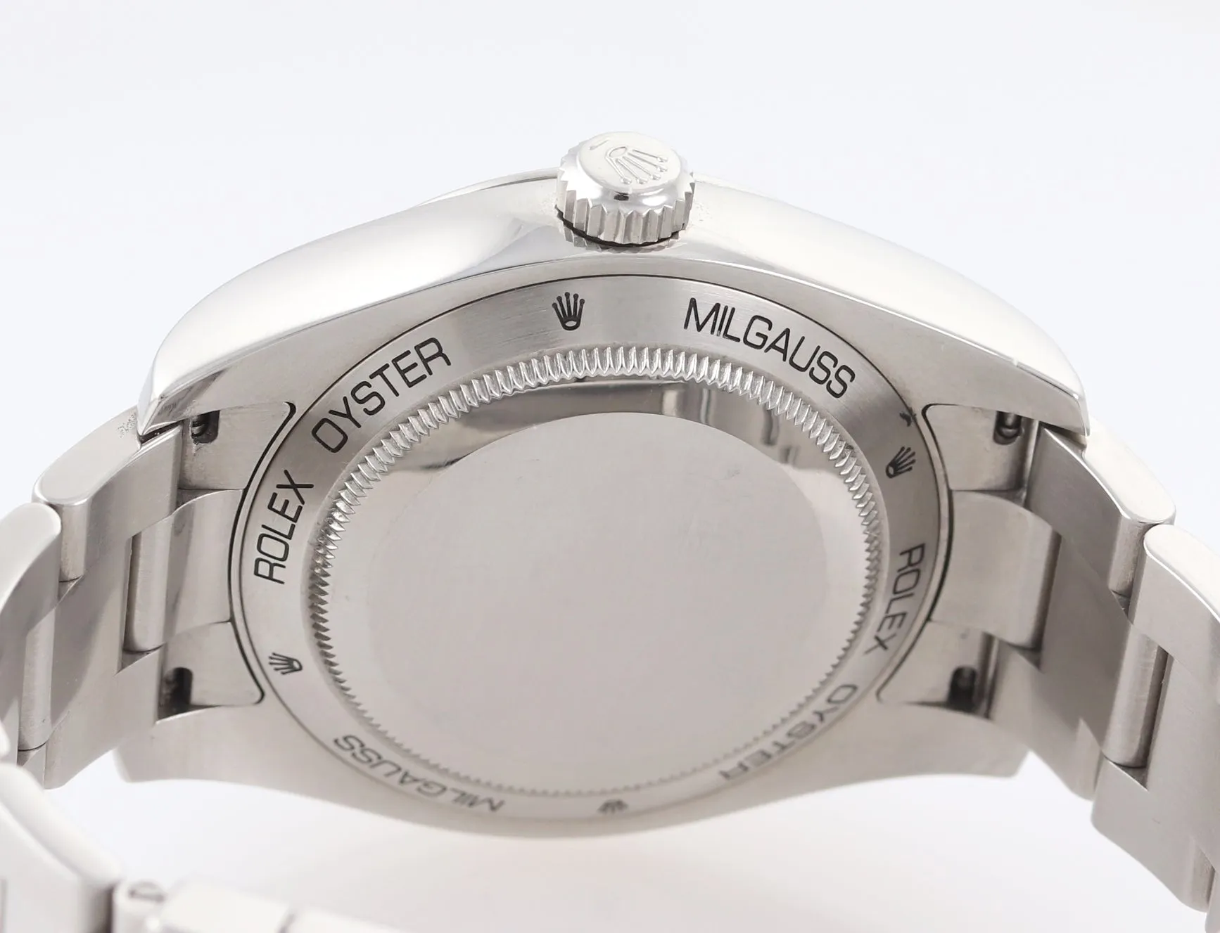 Copy of 2015 PAPERS Rolex Milgauss Green Anniversary 116400gv Steel Black Watch Box