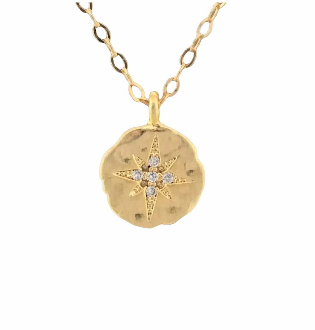 Crystal Compass Pendant Necklace