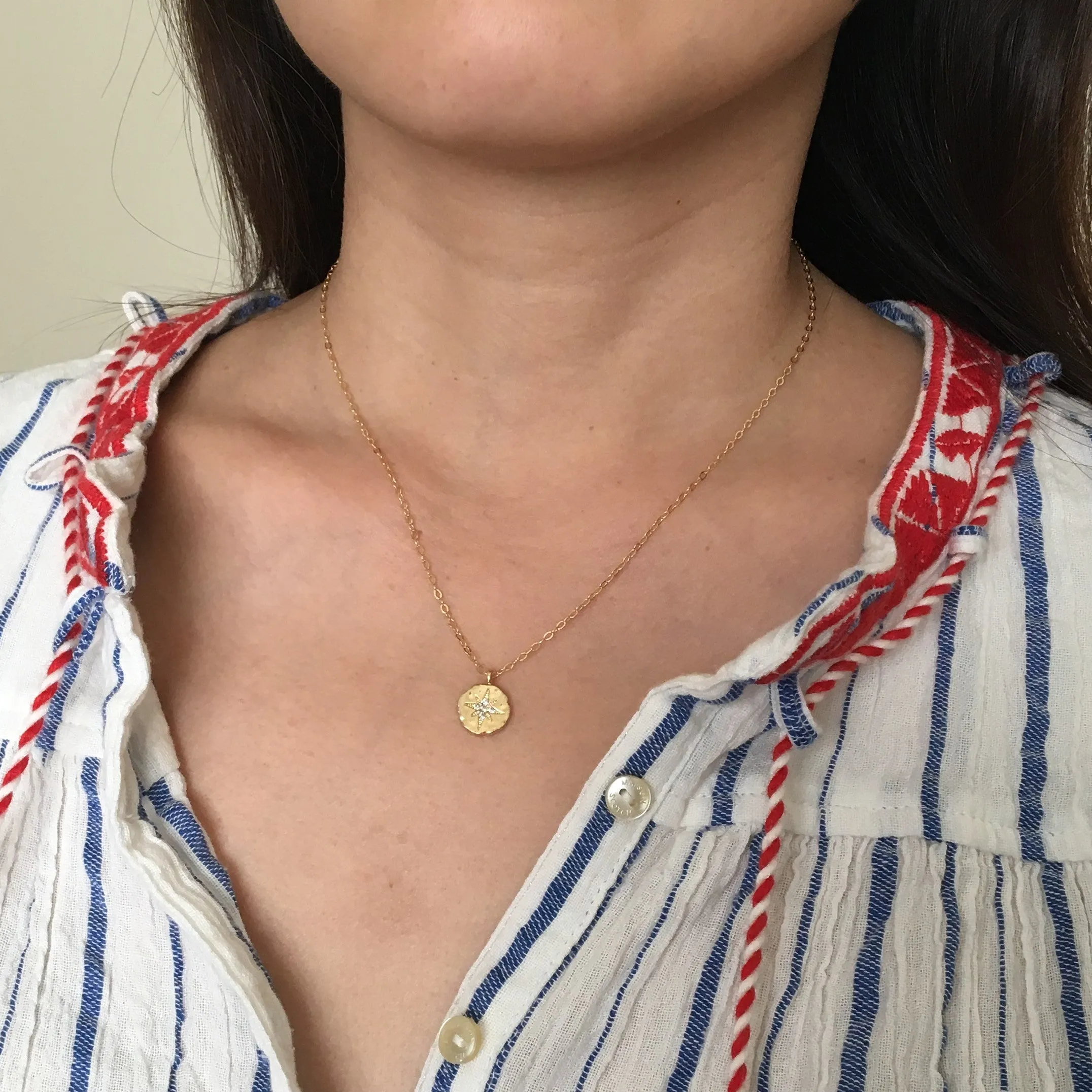 Crystal Compass Pendant Necklace