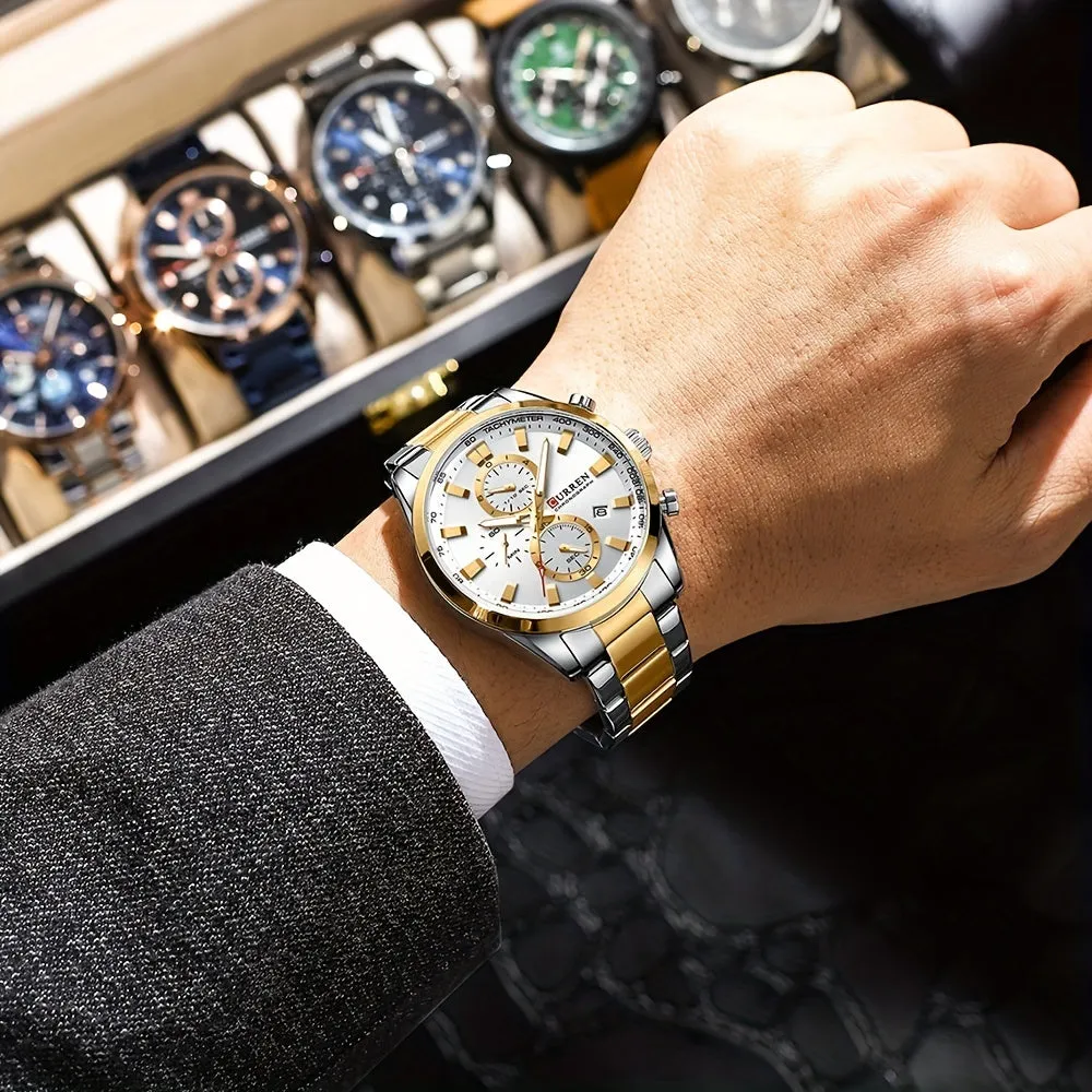 CURREN Business Chronograph Steel Watch