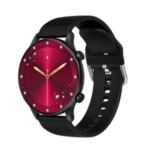 CY19 1.32 inch AMOLED Screen Silicone Strap Smart Watch, Blood Oxygen/Blood Pressure/Heart Rate(Black)