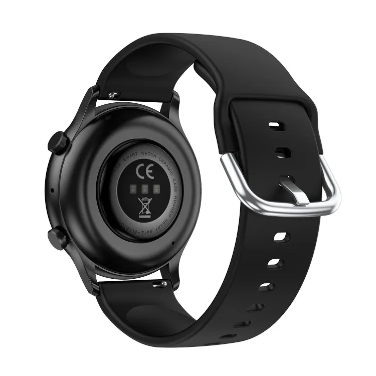 CY19 1.32 inch AMOLED Screen Silicone Strap Smart Watch, Blood Oxygen/Blood Pressure/Heart Rate(Black)