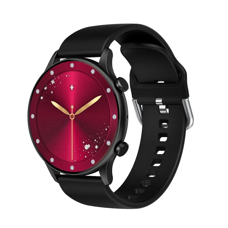 CY19 1.32 inch AMOLED Screen Silicone Strap Smart Watch, Blood Oxygen/Blood Pressure/Heart Rate(Black)