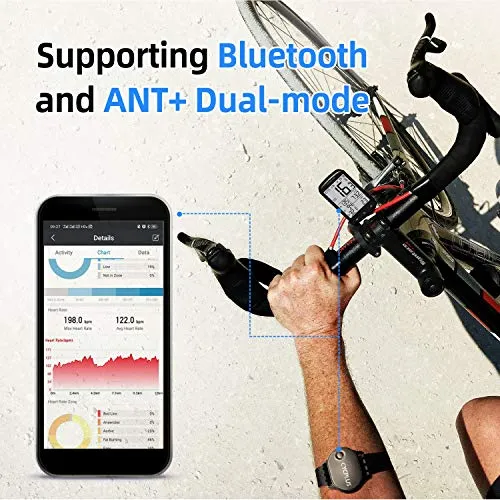 CYCPLUS Heart Rate Monitor Armband Waterproof Heart Rate Sensor for Men and Women, Bluetooth/ANT 