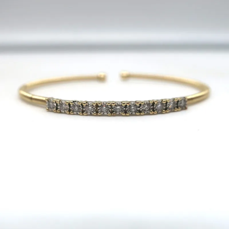 Dana Rebecca Ava Bea Flexi Diamond Cuff Bracelet 14k Yellow Gold
