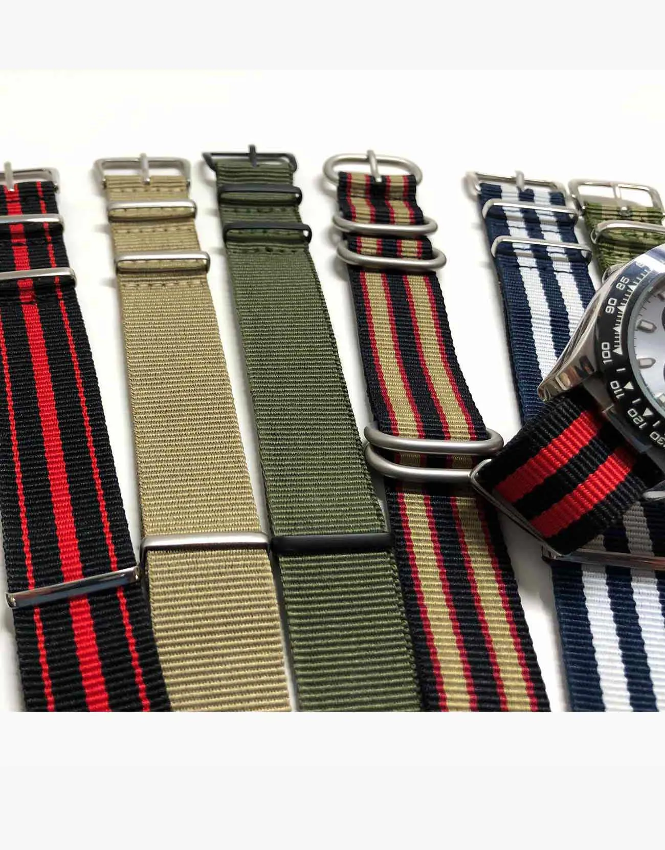 Desert Beige-Khaki Nylon Strap with Stainless Steel by LUX
