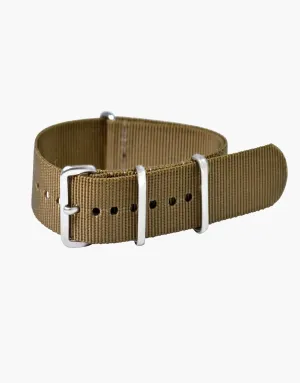 Desert Beige-Khaki Nylon Strap with Stainless Steel by LUX