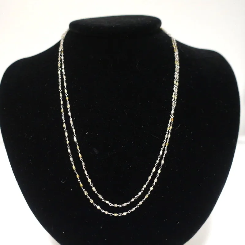 Designer Strand Necklace Beaded Silver
