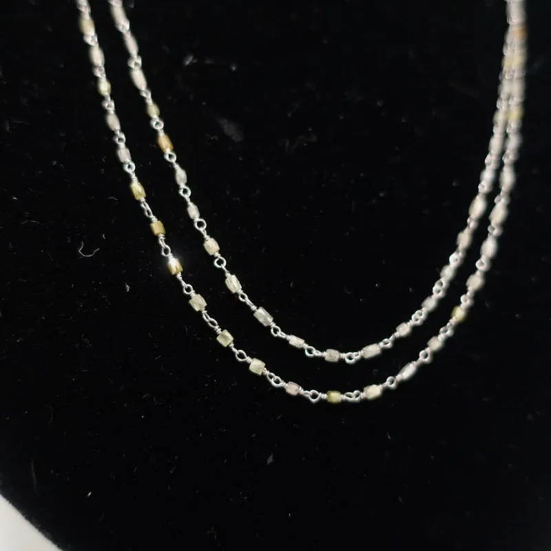 Designer Strand Necklace Beaded Silver