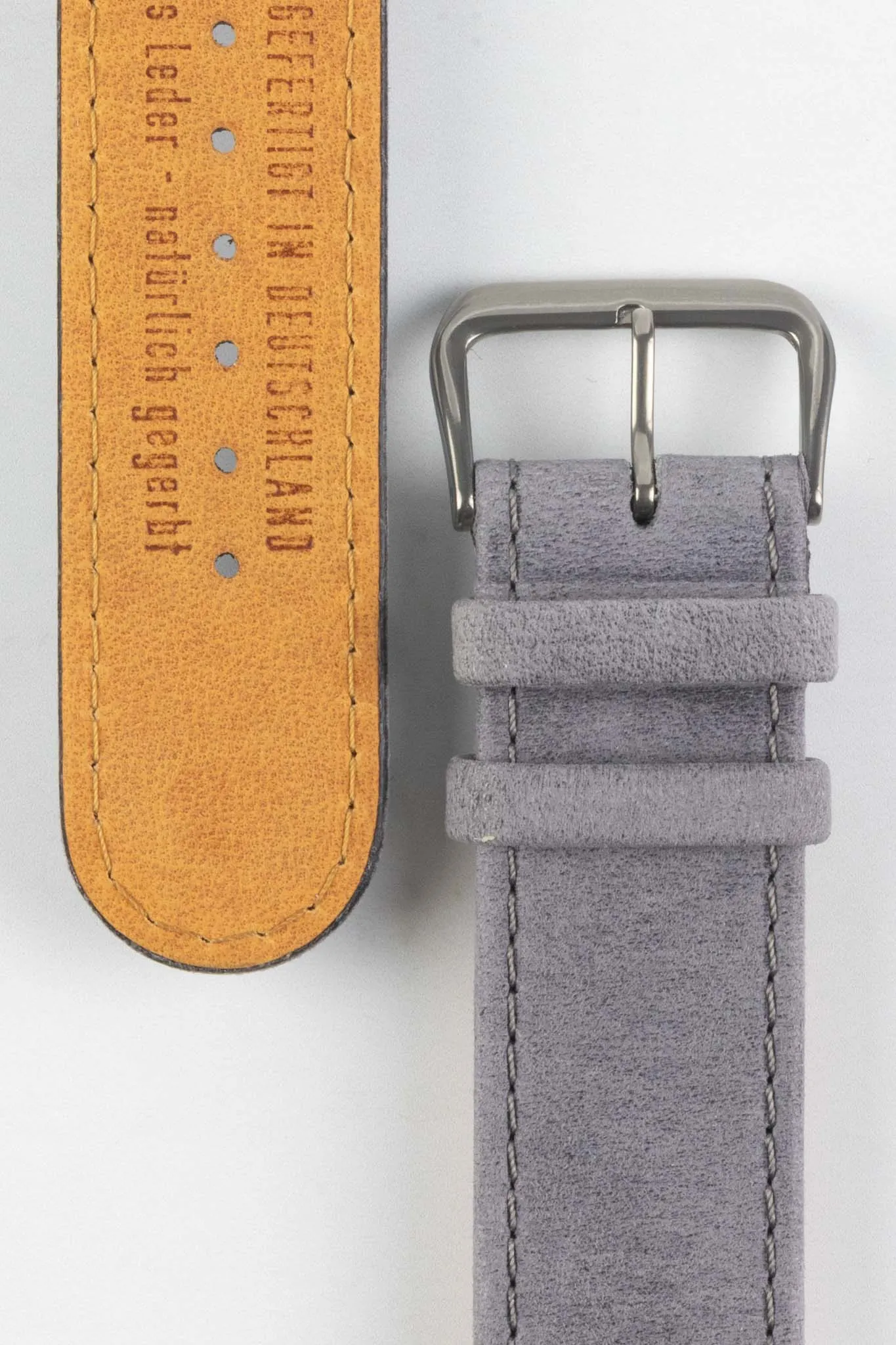 Di-Modell NATURAL Anti-Allergic Leather Watch Strap in GREY
