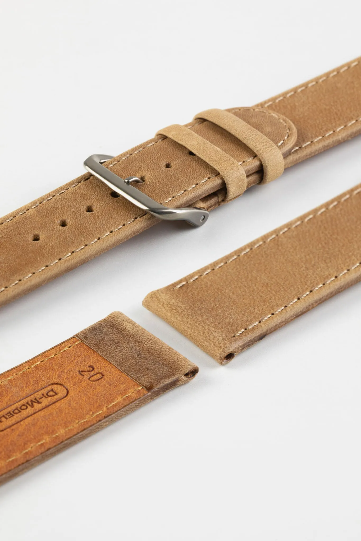 Di-Modell NATURAL Anti-Allergic Leather Watch Strap in HONEY