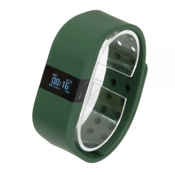 DiGiCare ERI LED Real Time Display Update Waterproof Bluetooth Wrist Watch Wireless Smart Bracelet Army Green