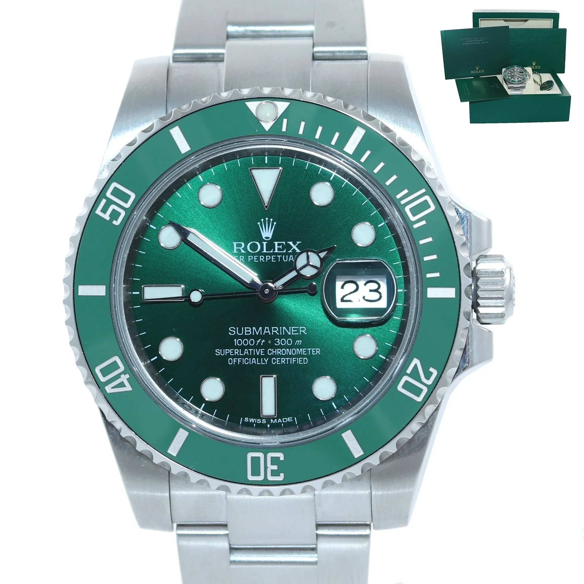 DISCONTINUED 2020 Rolex Submariner Hulk 116610LV Green Ceramic Watch Box