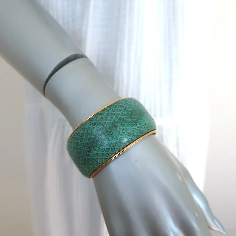 Dolce & Gabbana Snakeskin Cuff Bracelet Green
