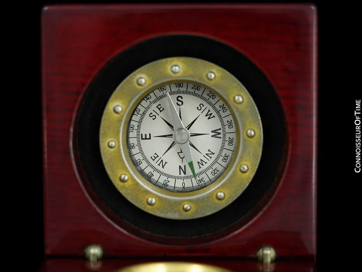 Easton Clock & Compass in Wood box - Owned & Used by Jerry Lewis