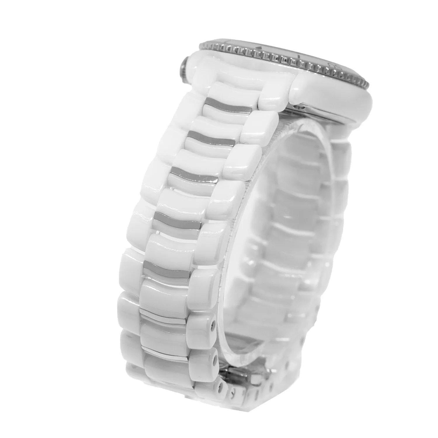 Ebel X-1 Ceramic 34mm Silver Arabic Dial White Ceramic Bezel 1216129