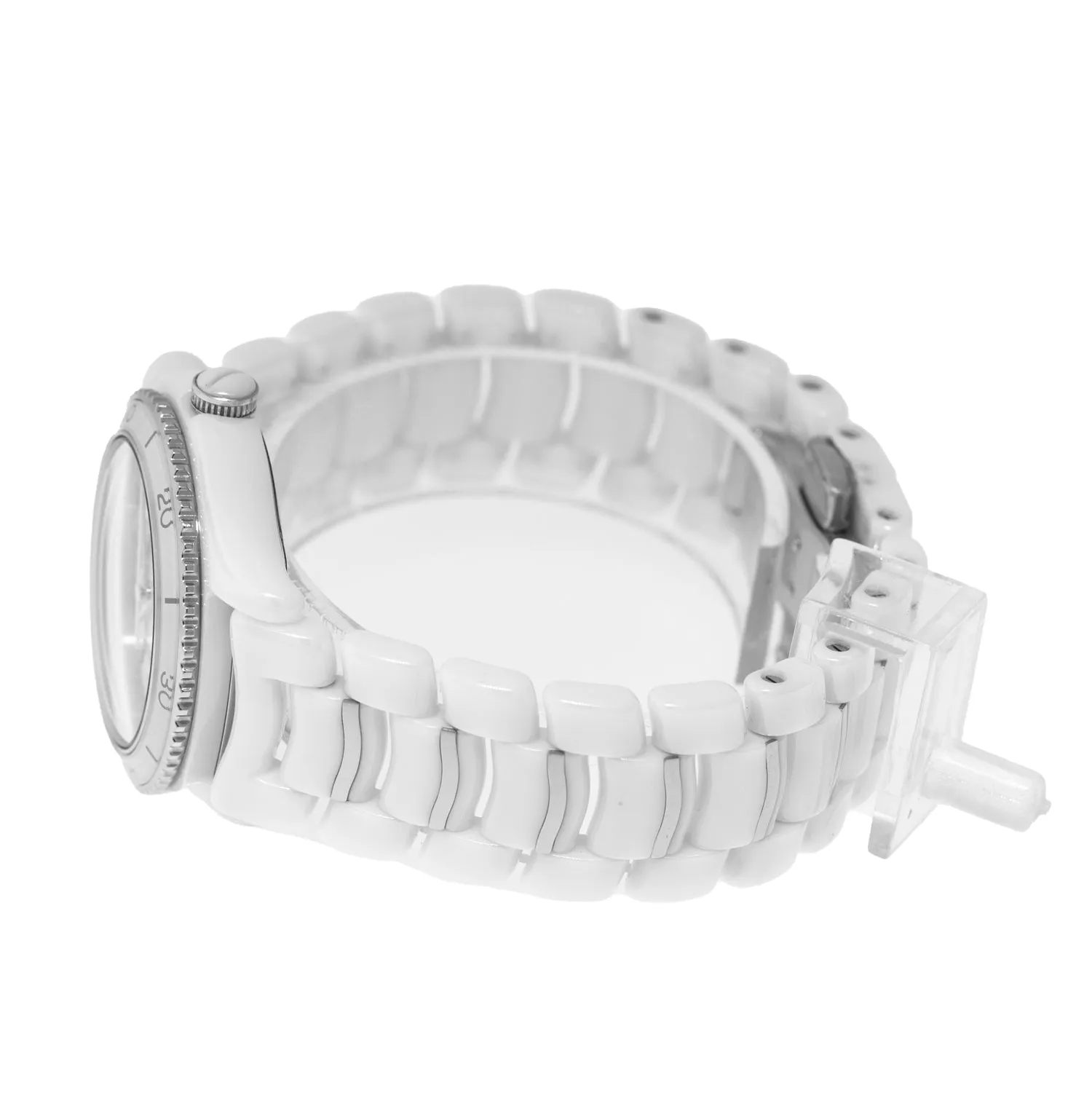 Ebel X-1 Ceramic 34mm Silver Arabic Dial White Ceramic Bezel 1216129